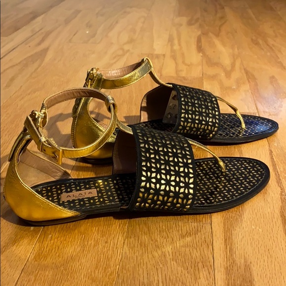Alaia Shoes - Alaia lazer cut suede and leather gladiator sandals size 40
